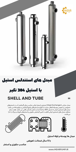 مبدل حرارتی استنلس استیل 120 فوت 265کیلووات